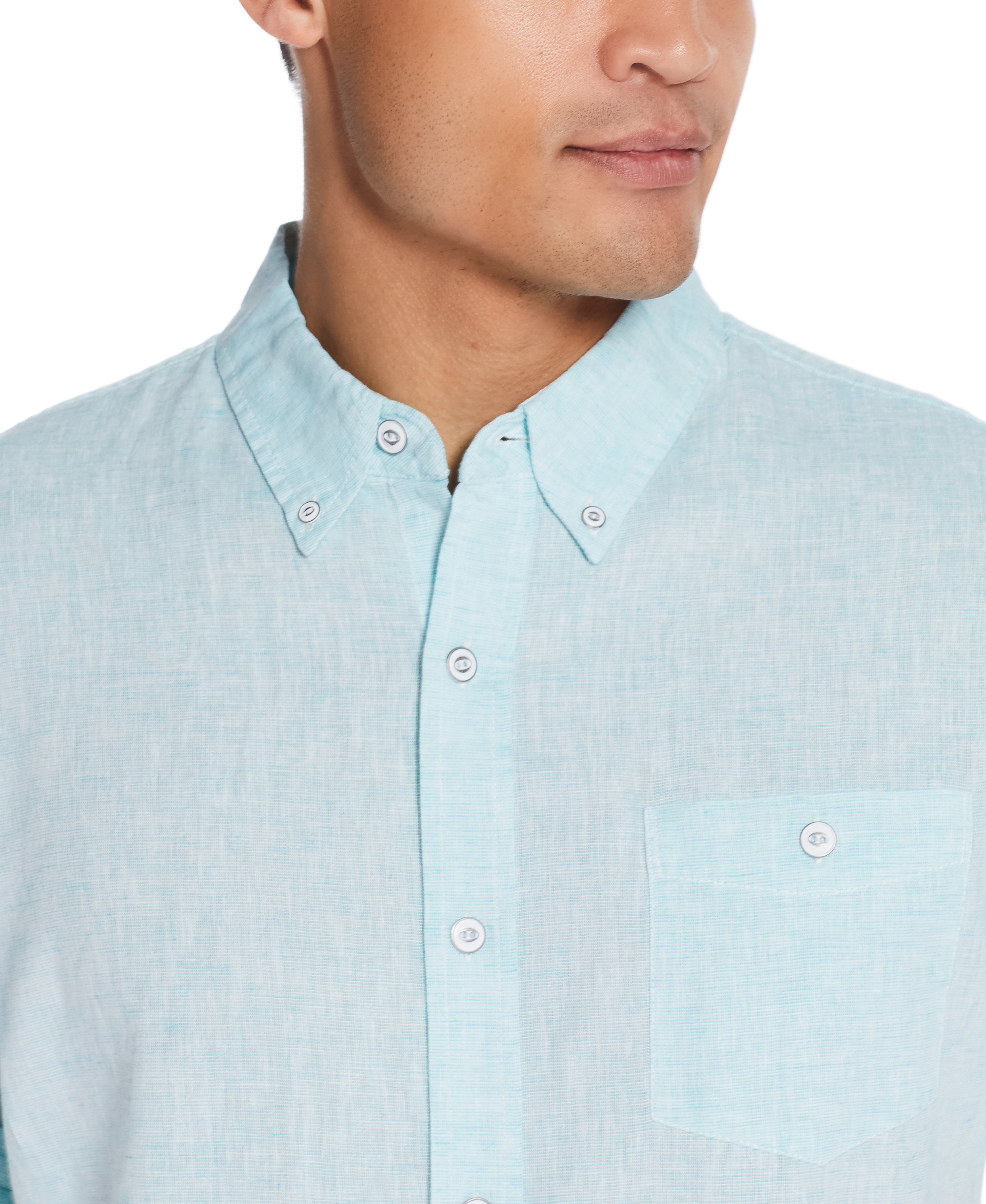 SHORT SLEEVE SOLID LINEN COTTON in MINT