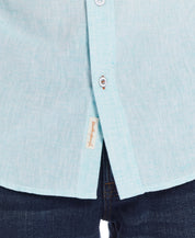 Short Sleeve Solid Linen Cotton In Mint