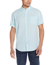 Short Sleeve Solid Linen Cotton In Mint