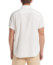 Solid Linen Cotton Shirt in White
