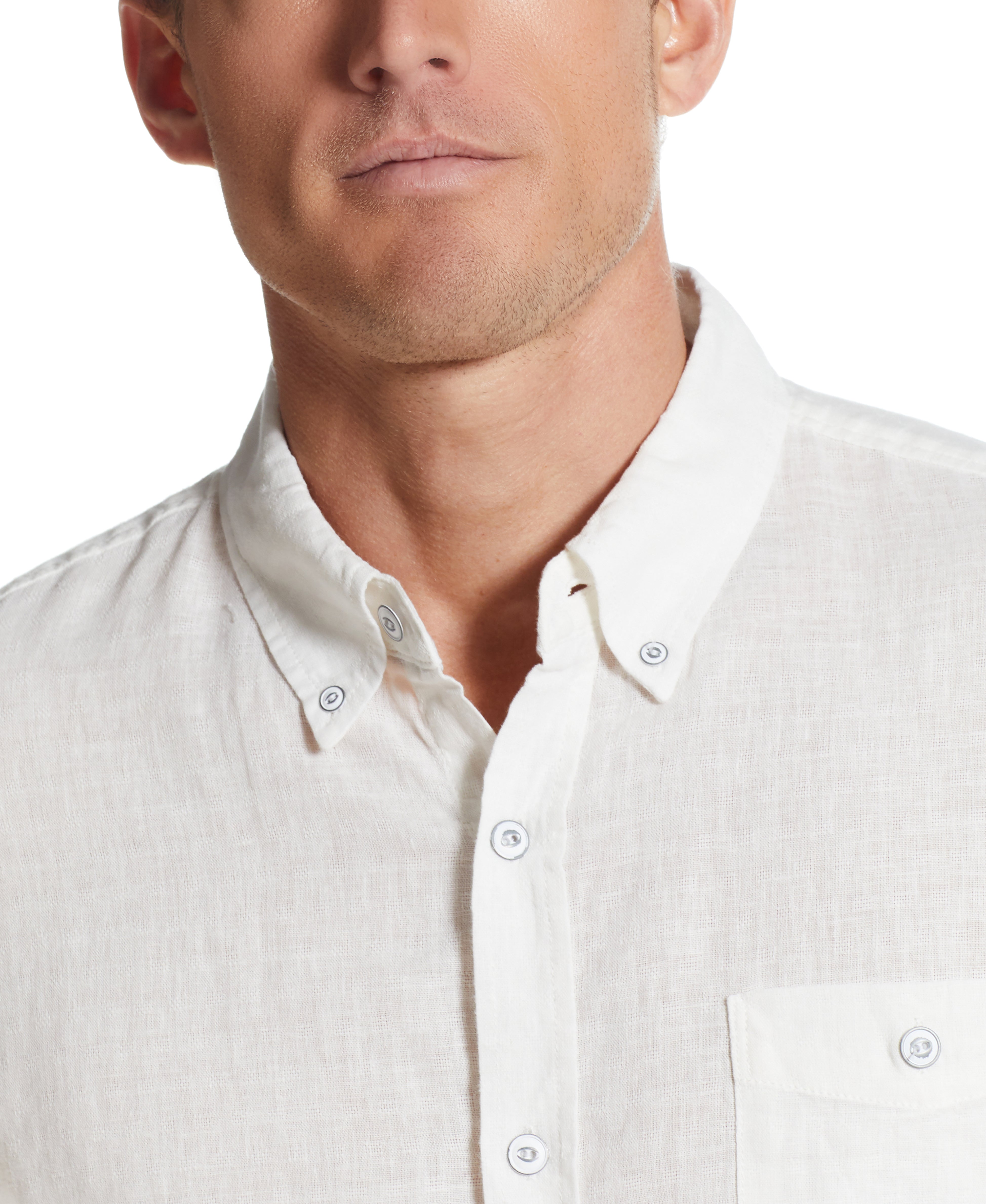 Solid Linen Cotton Shirt in White