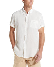Solid Linen Cotton Shirt in White