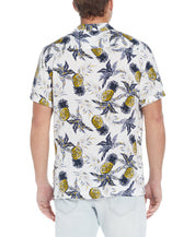 Short Sleeve  Rayon Printed Camp Shirt In Cloud