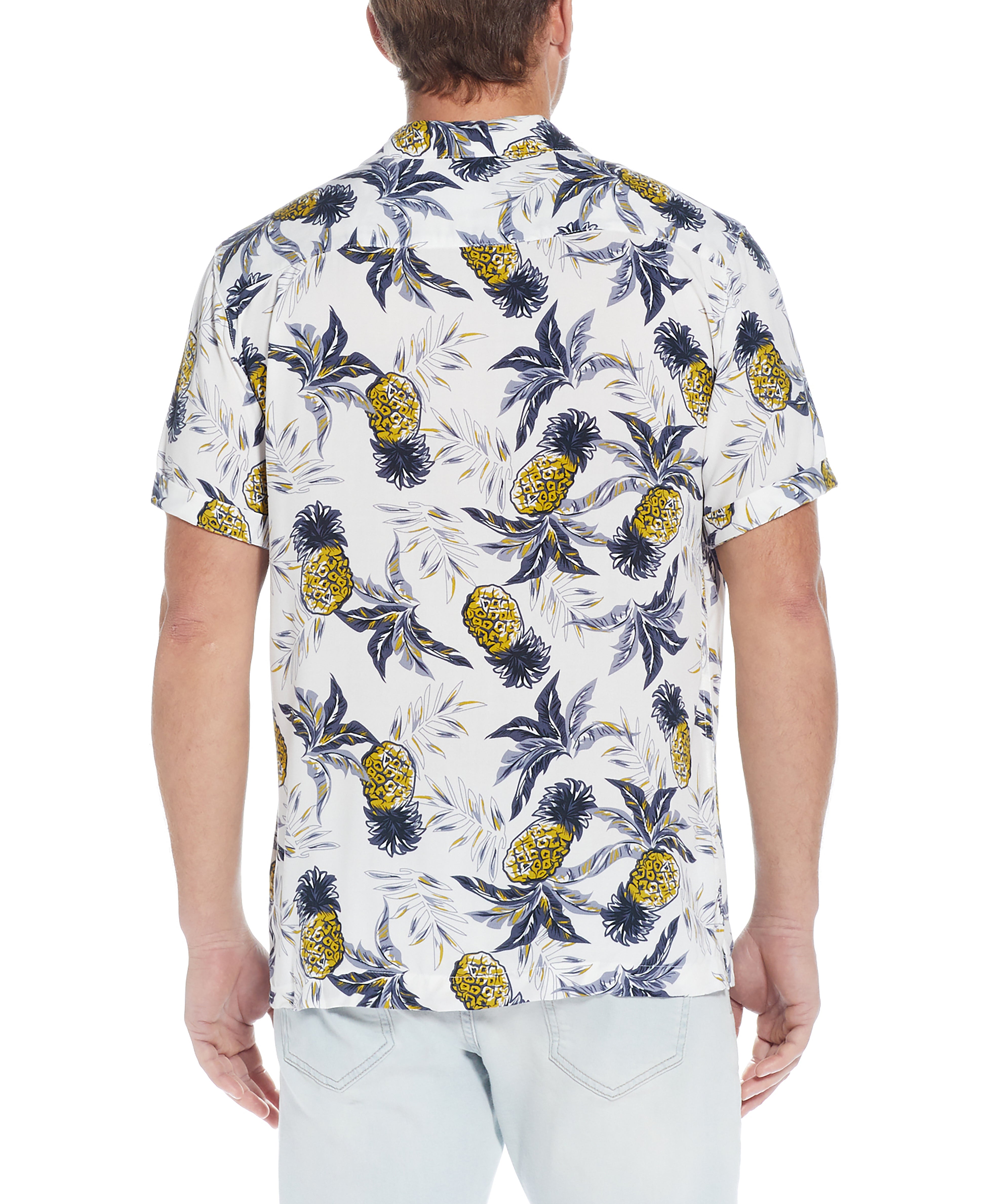 Short Sleeve  Rayon Printed Camp Shirt In Cloud