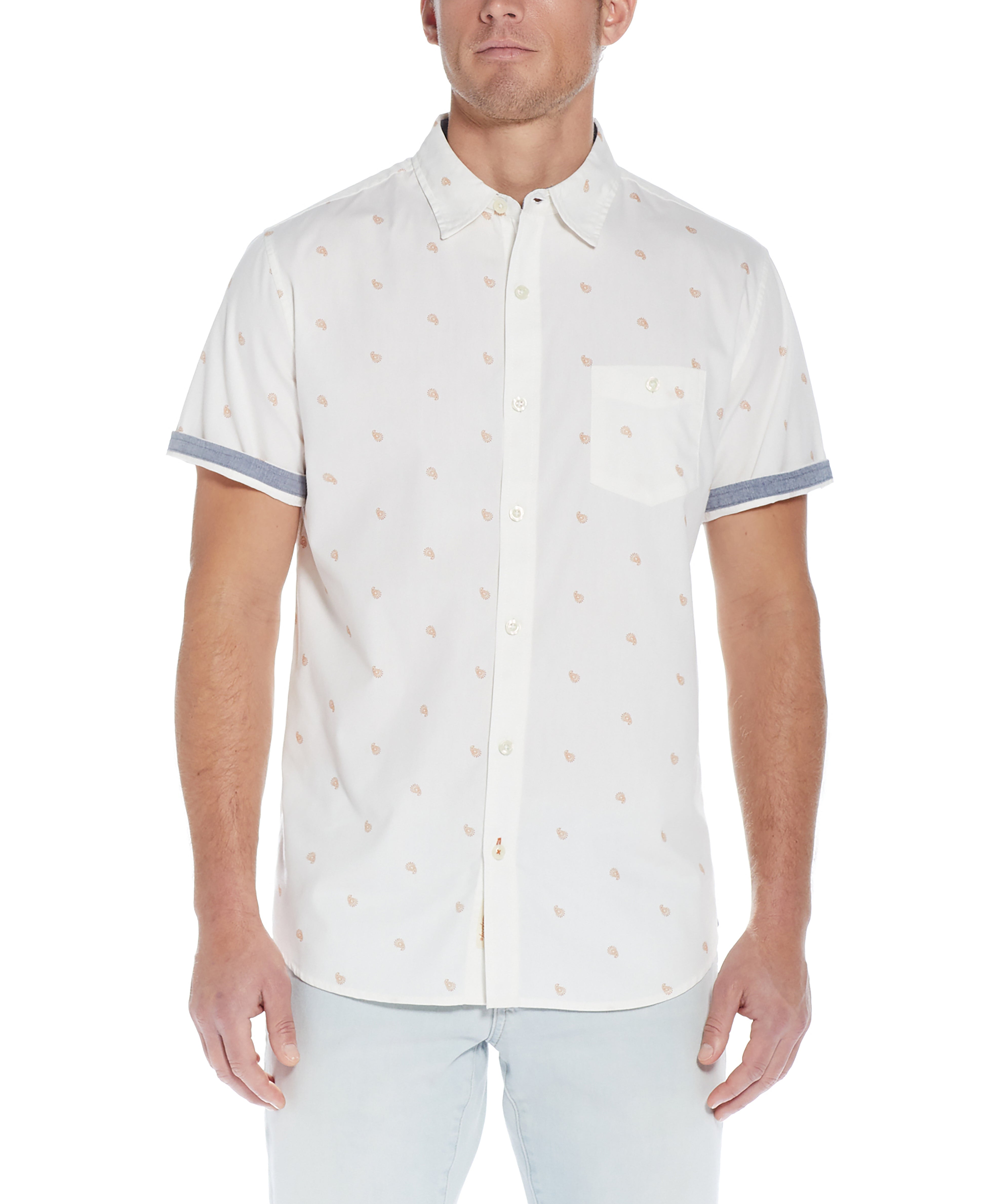 Poplin Mini Paisley Printed Shirt In Adobe