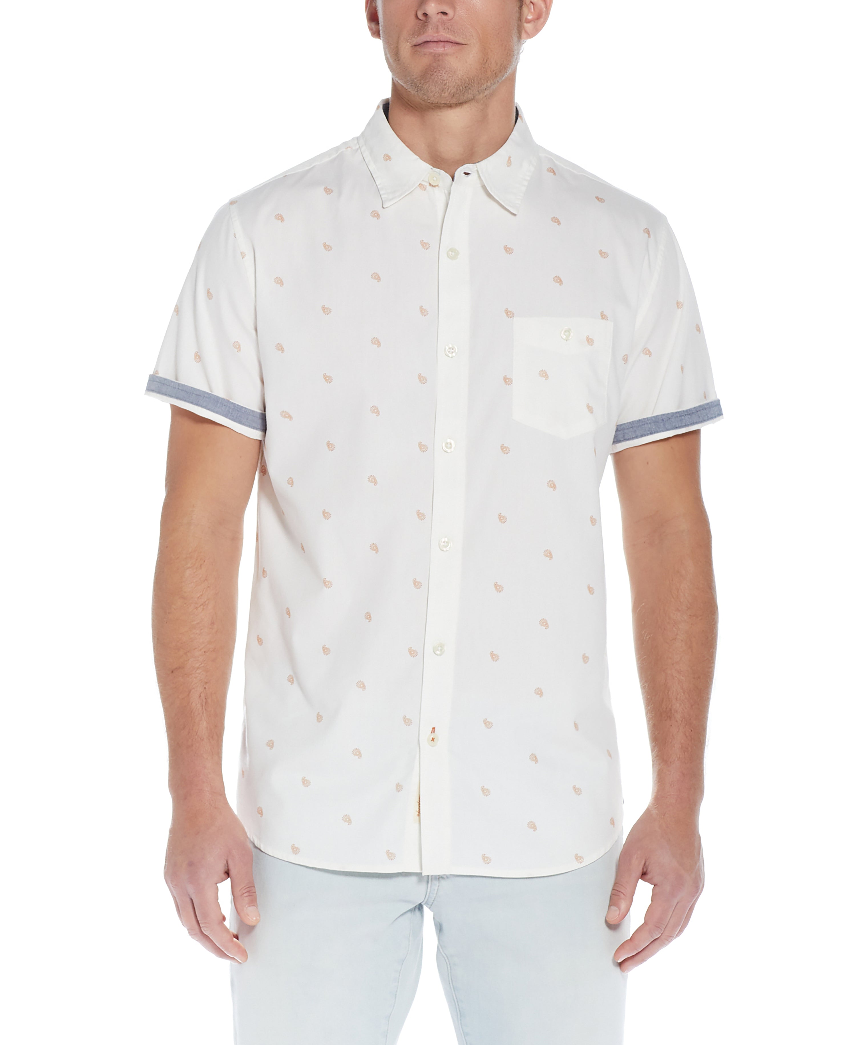 Poplin Mini Paisley Printed Shirt in Adobe