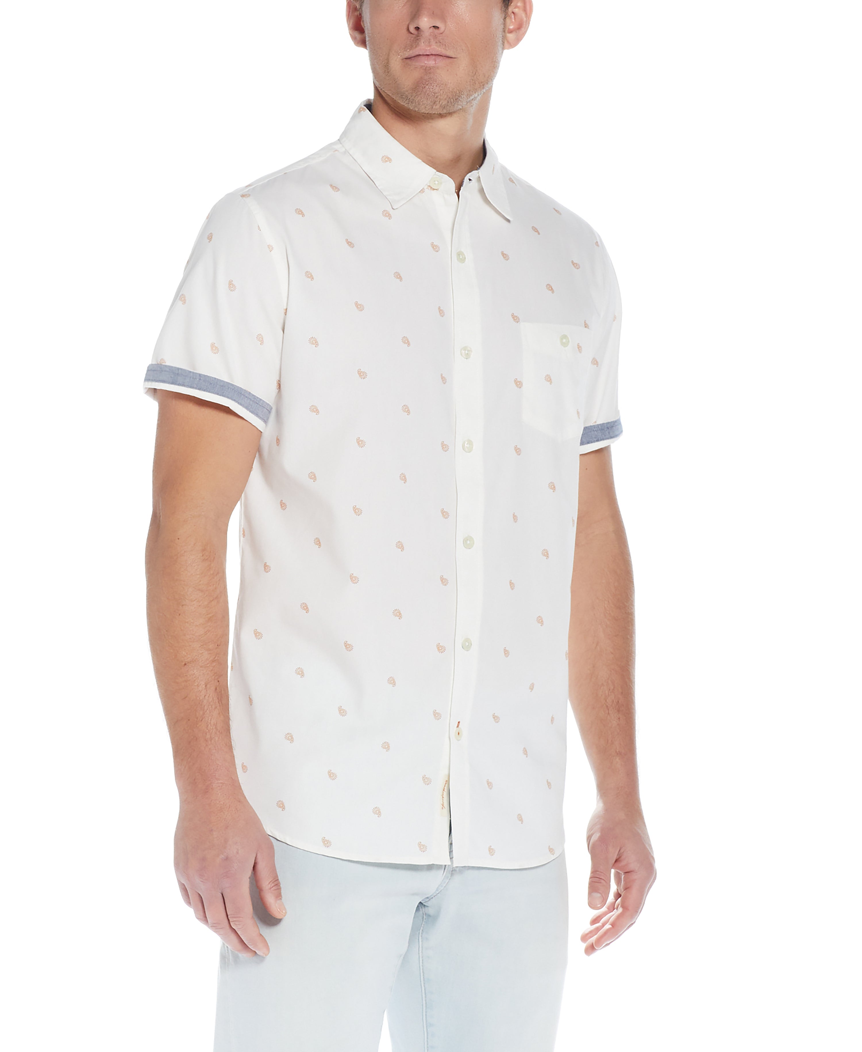 Poplin Mini Paisley Printed Shirt in Adobe