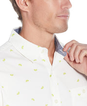Poplin Lime Slice Printed Shirt In Arctic White