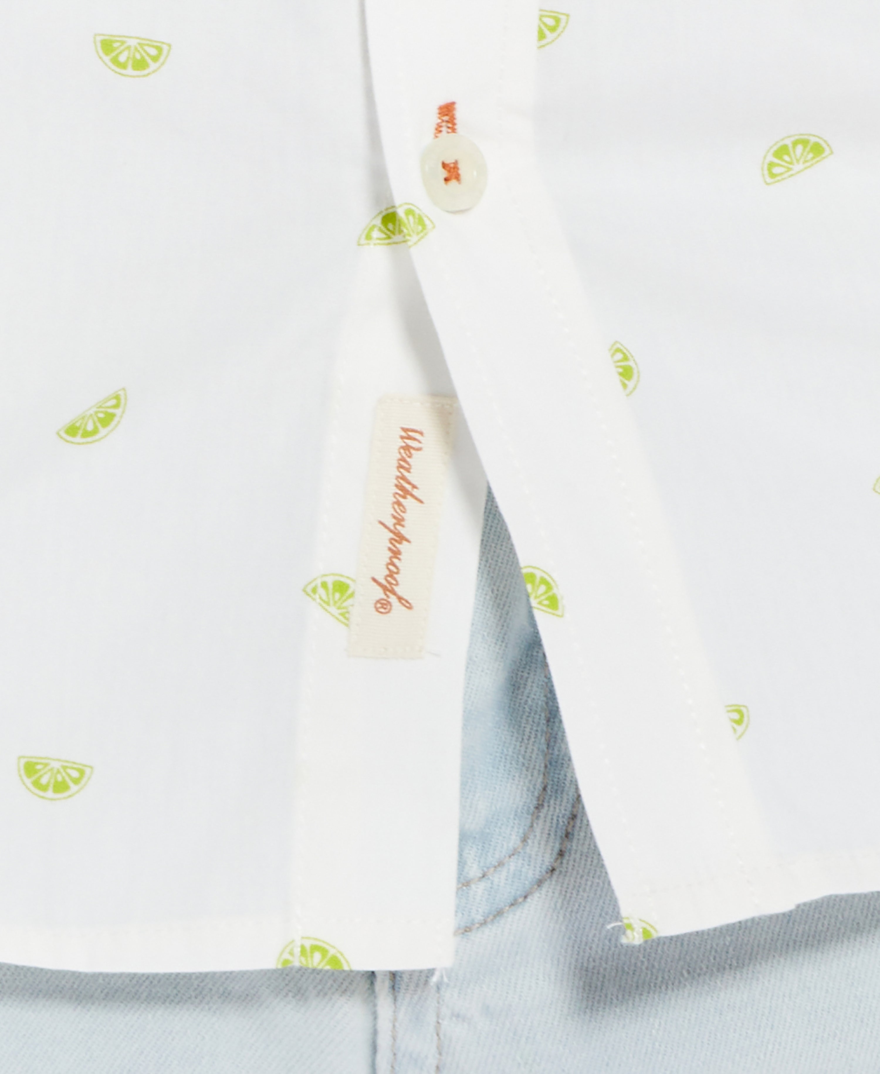 Poplin Lime Slice Printed Shirt in Arctic White