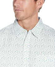 Poplin Brush Stroke Printed Shirt In Cloud