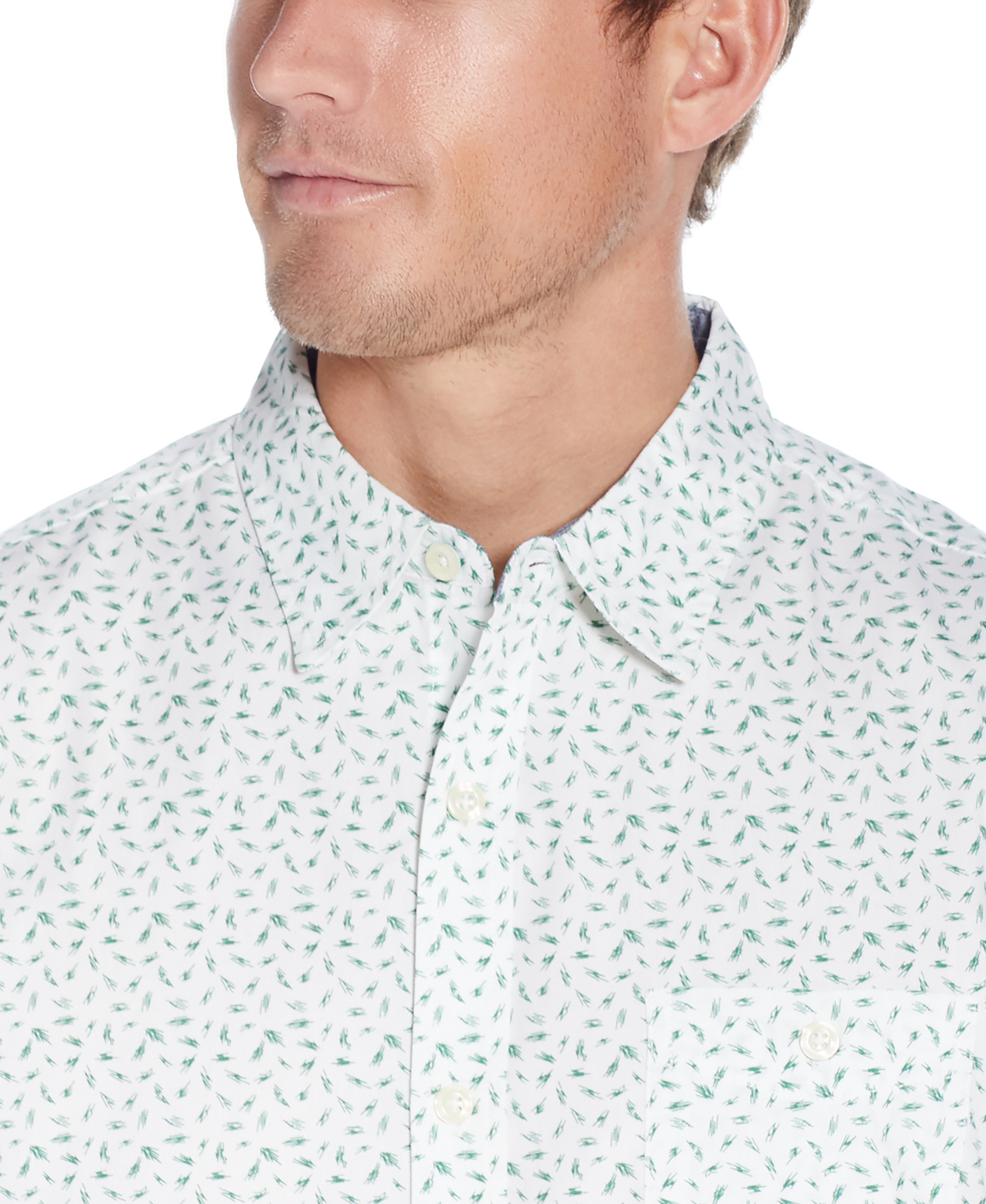 Poplin Brush Stroke Printed Shirt In Cloud