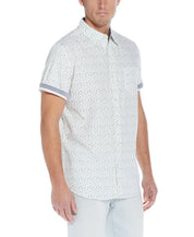 Poplin Brush Stroke Printed Shirt In Cloud