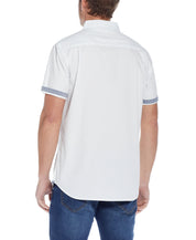 Poplin Mini Dots Printed Shirt in Faded Denim