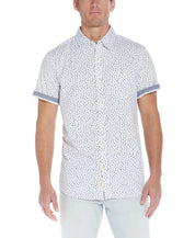 Poplin Neat Floral Printed Shirt In Marshmallow