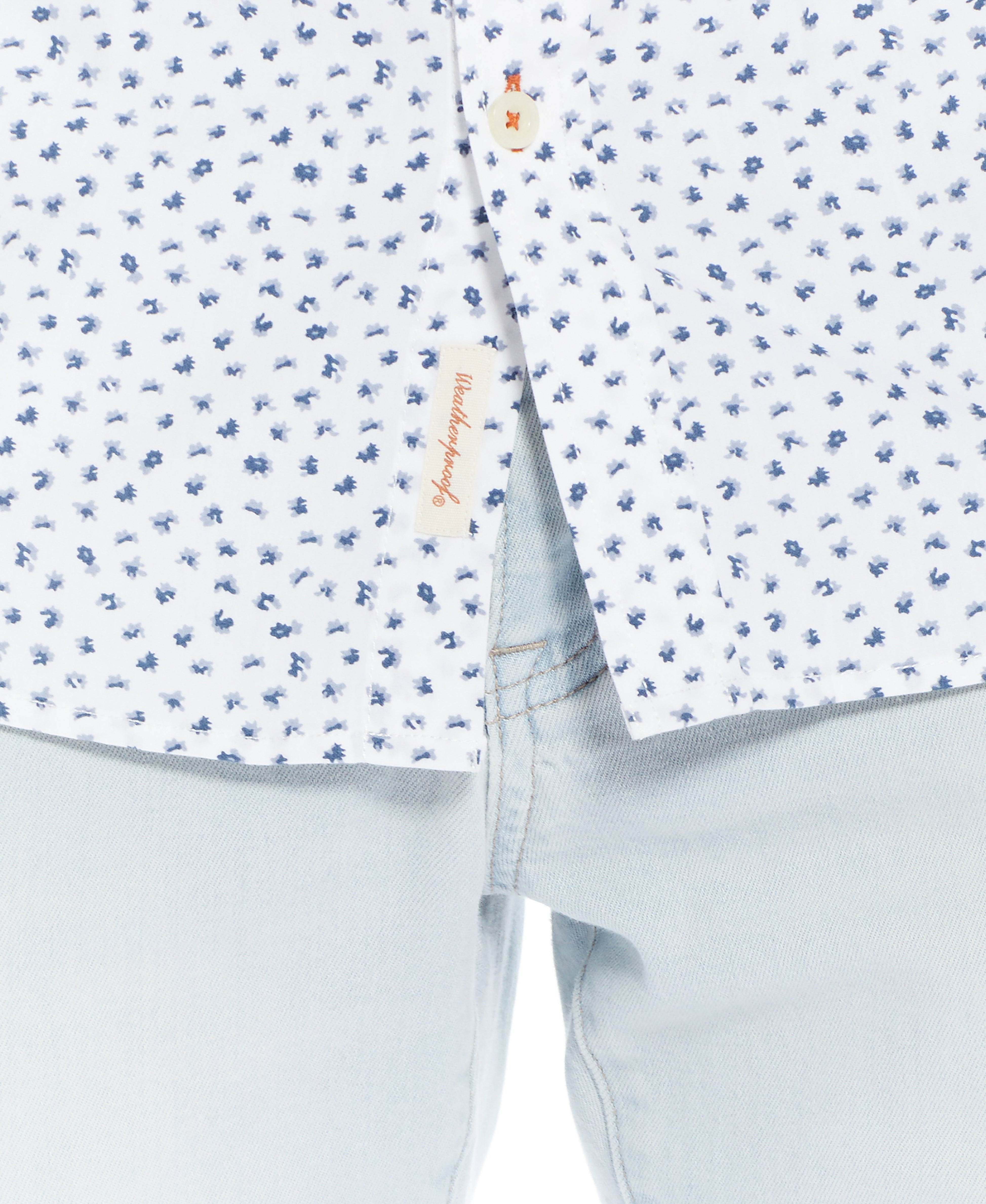 Poplin Neat Floral Printed Shirt In Marshmallow