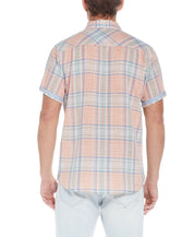 End On End Plaid Shirt In Peach