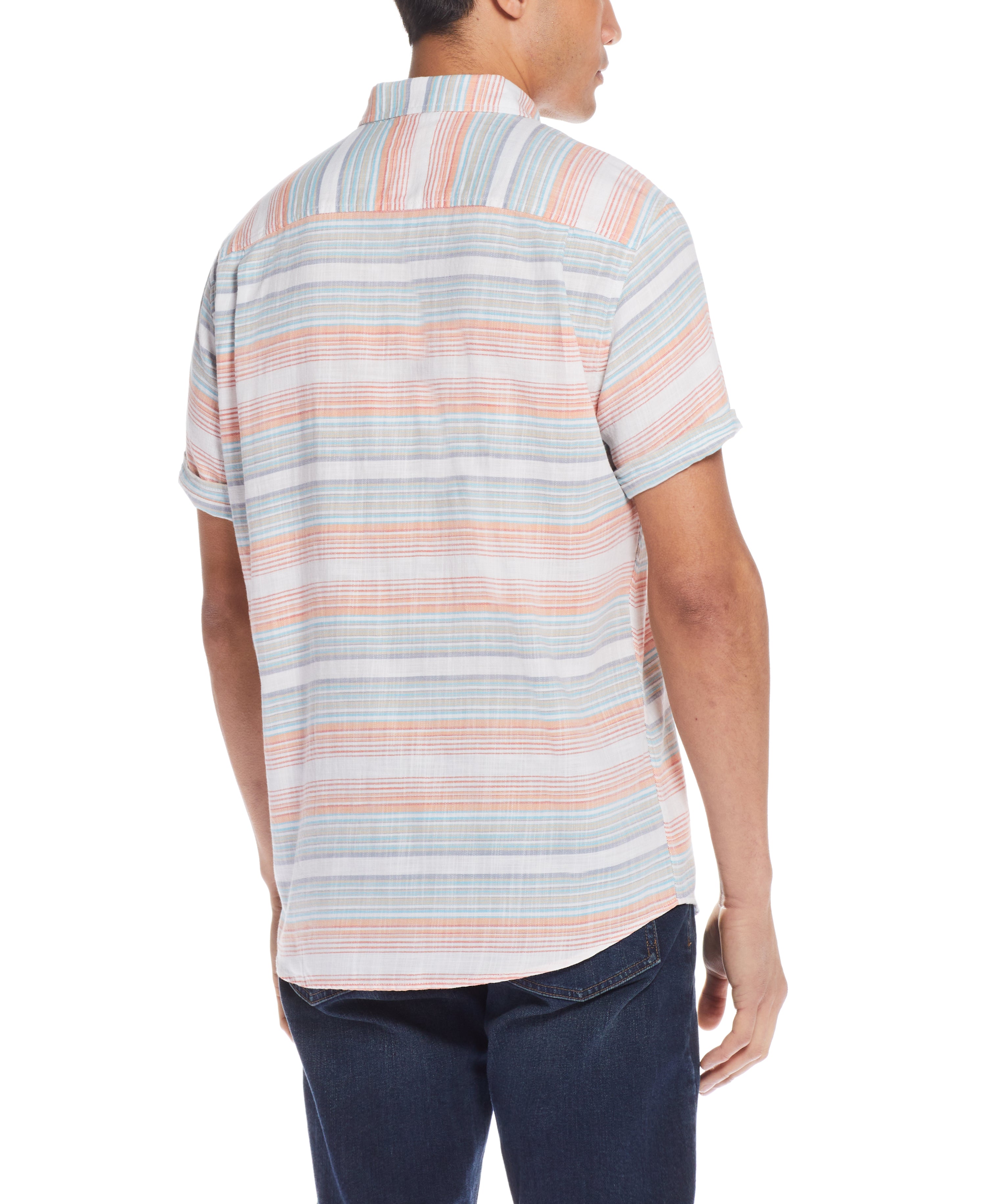 Stripe Country Twill Shirt in Papaya