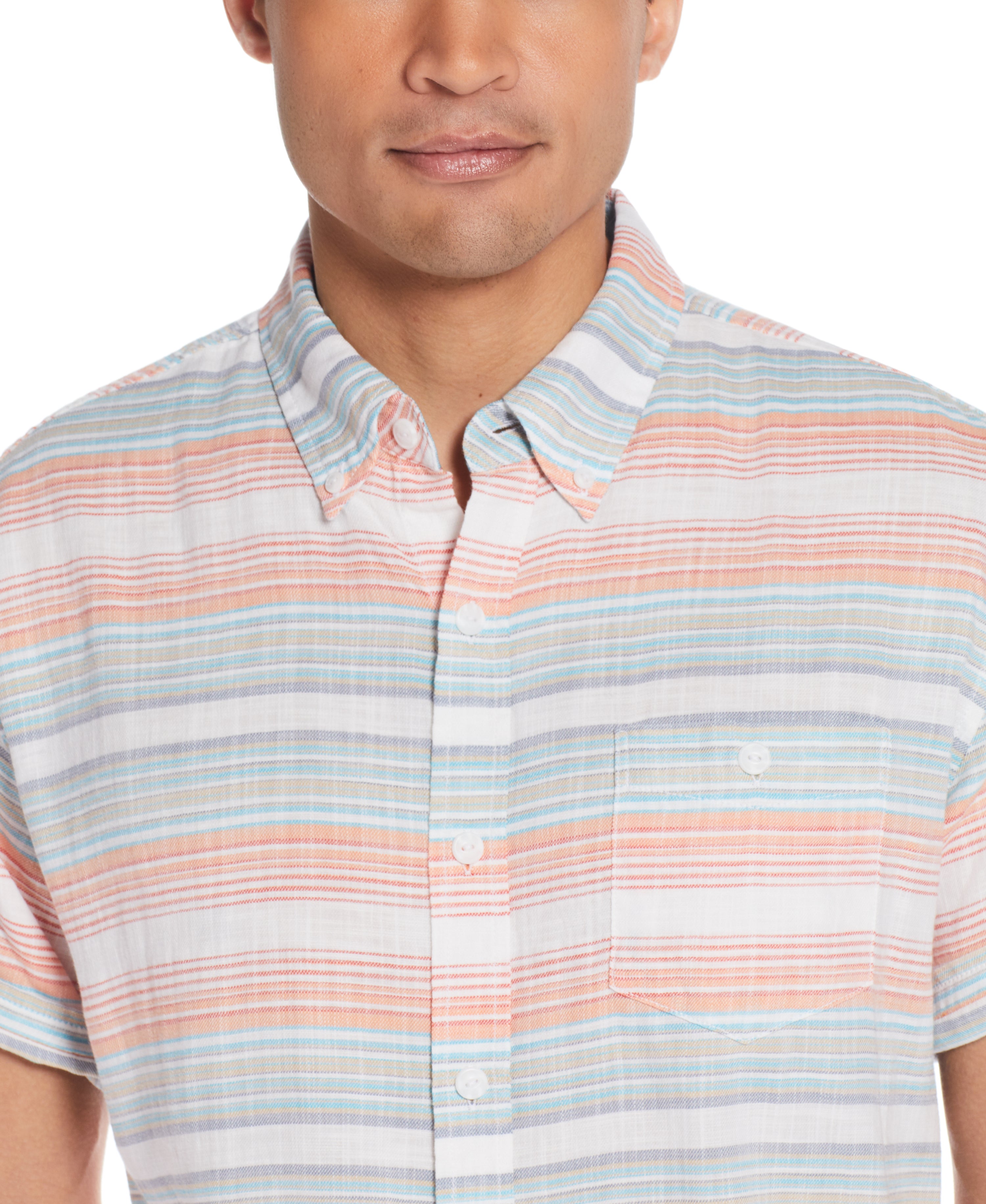 Stripe Country Twill Shirt in Papaya