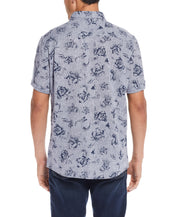 Floral Print Shirt In Dress Blues