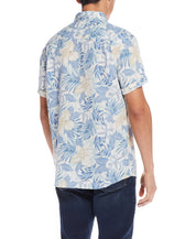 Floral Printed Shirt In Dusty Blue