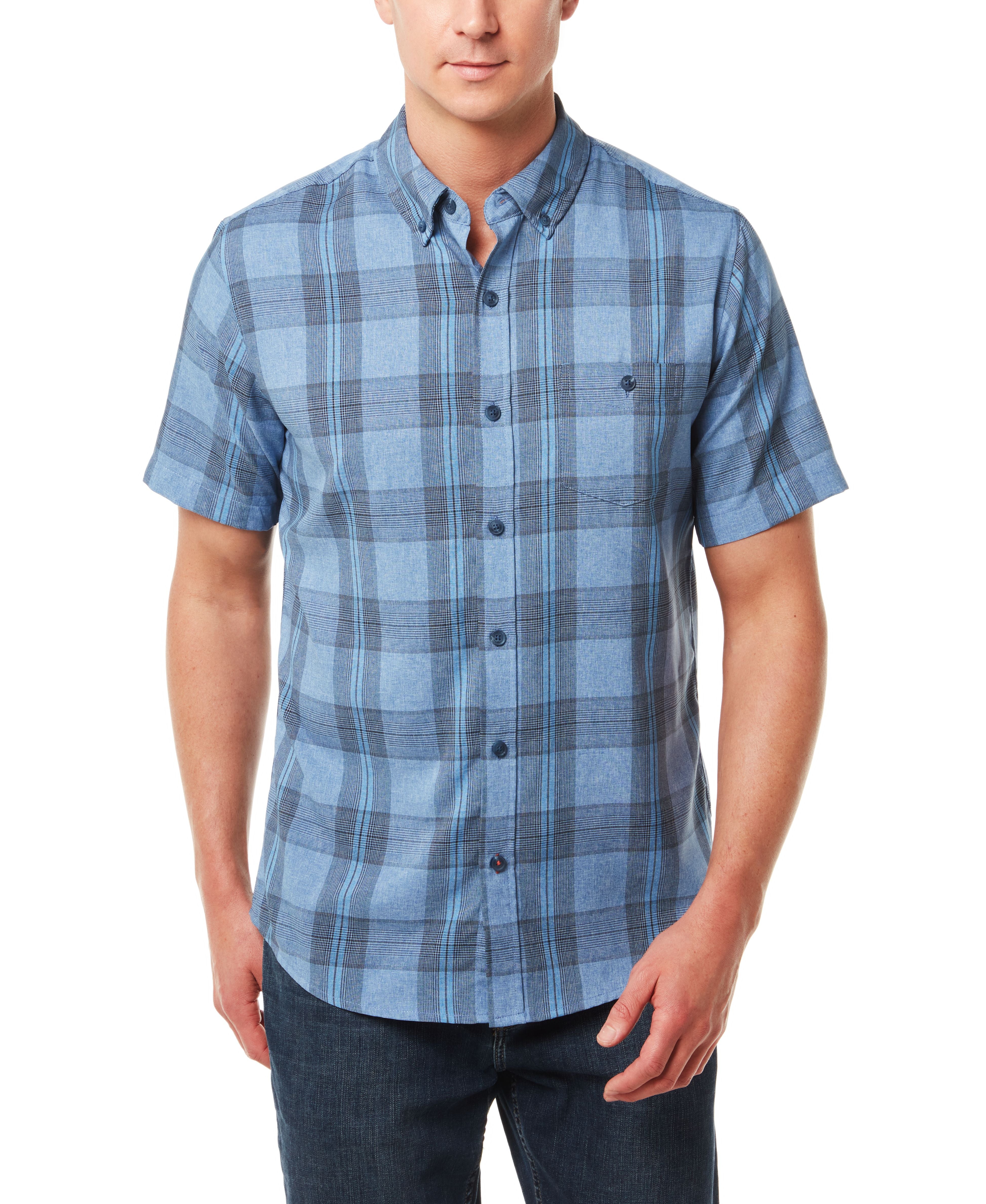 Plaid Performance Shirt In Federal Blue