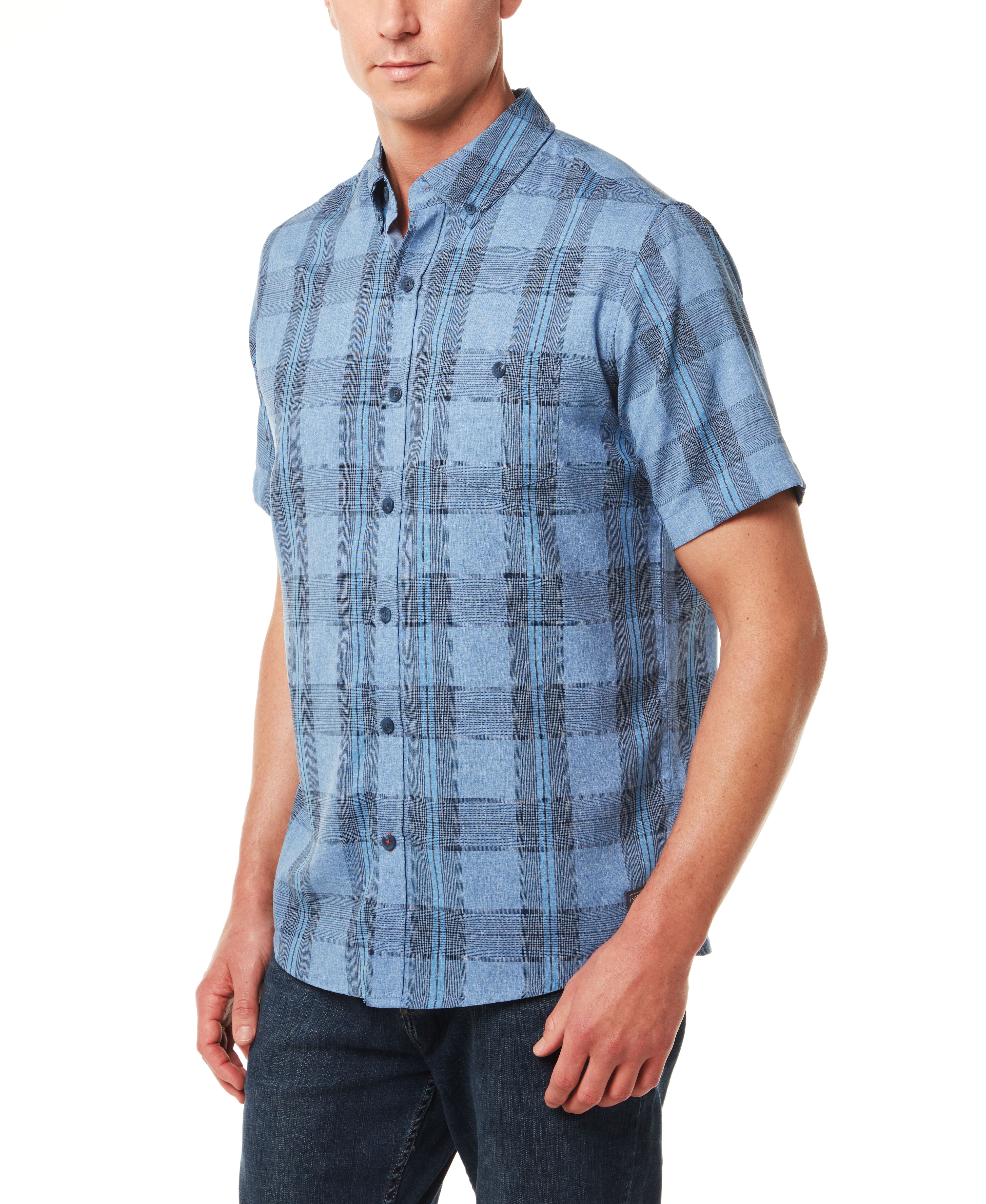 Plaid Performance Shirt In Federal Blue