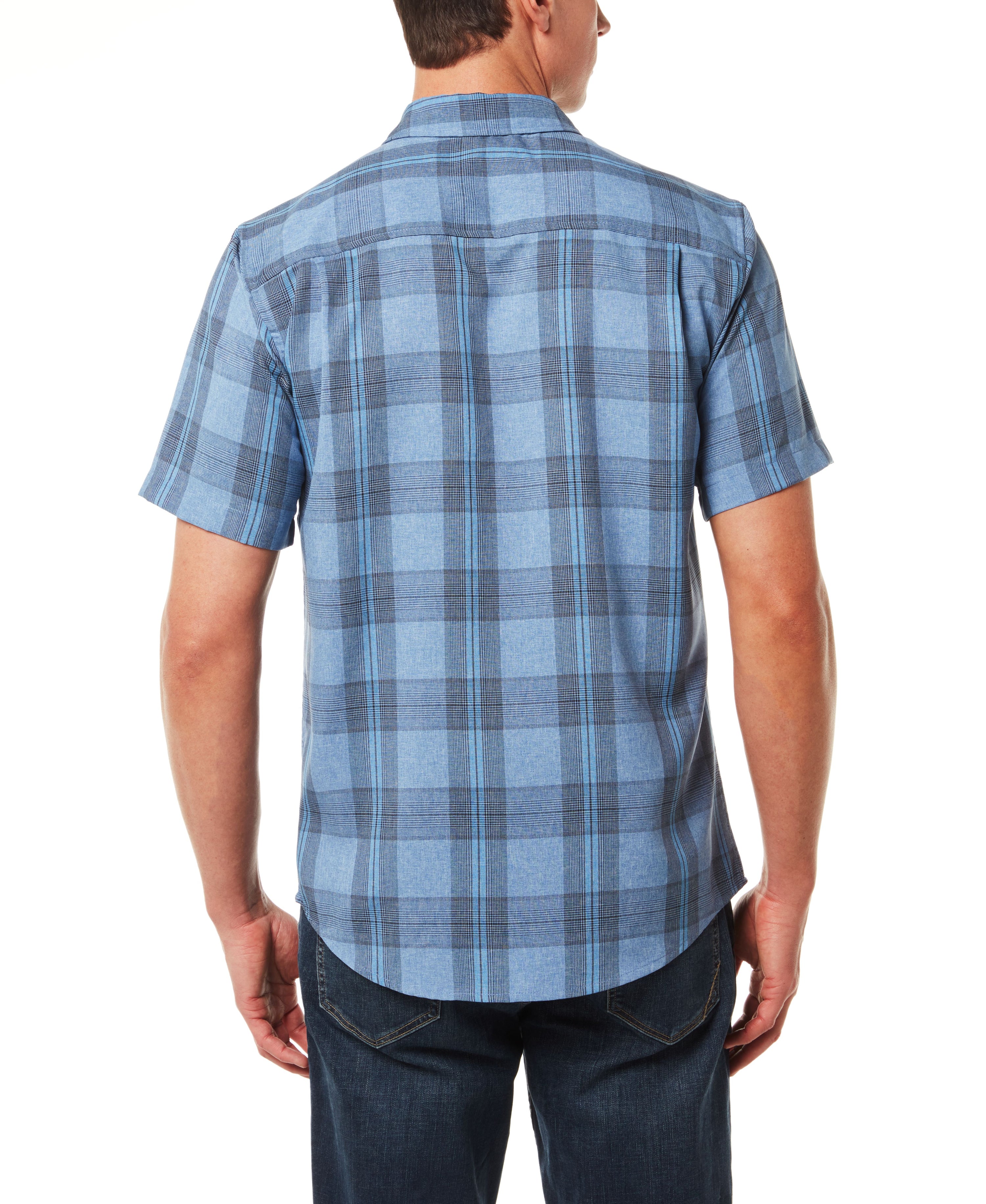 Plaid Performance Shirt in Federal Blue