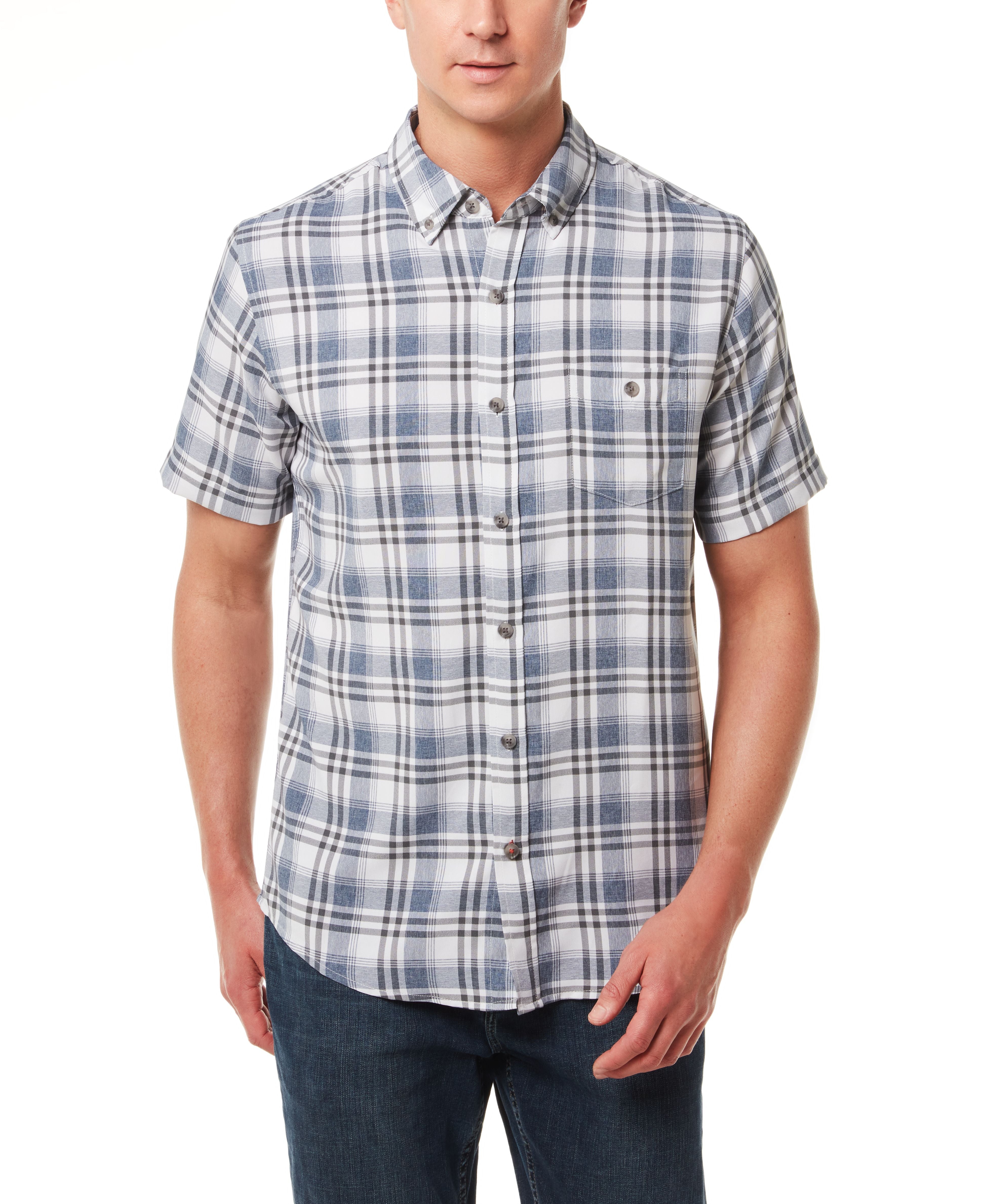 Plaid Performance Shirt In White