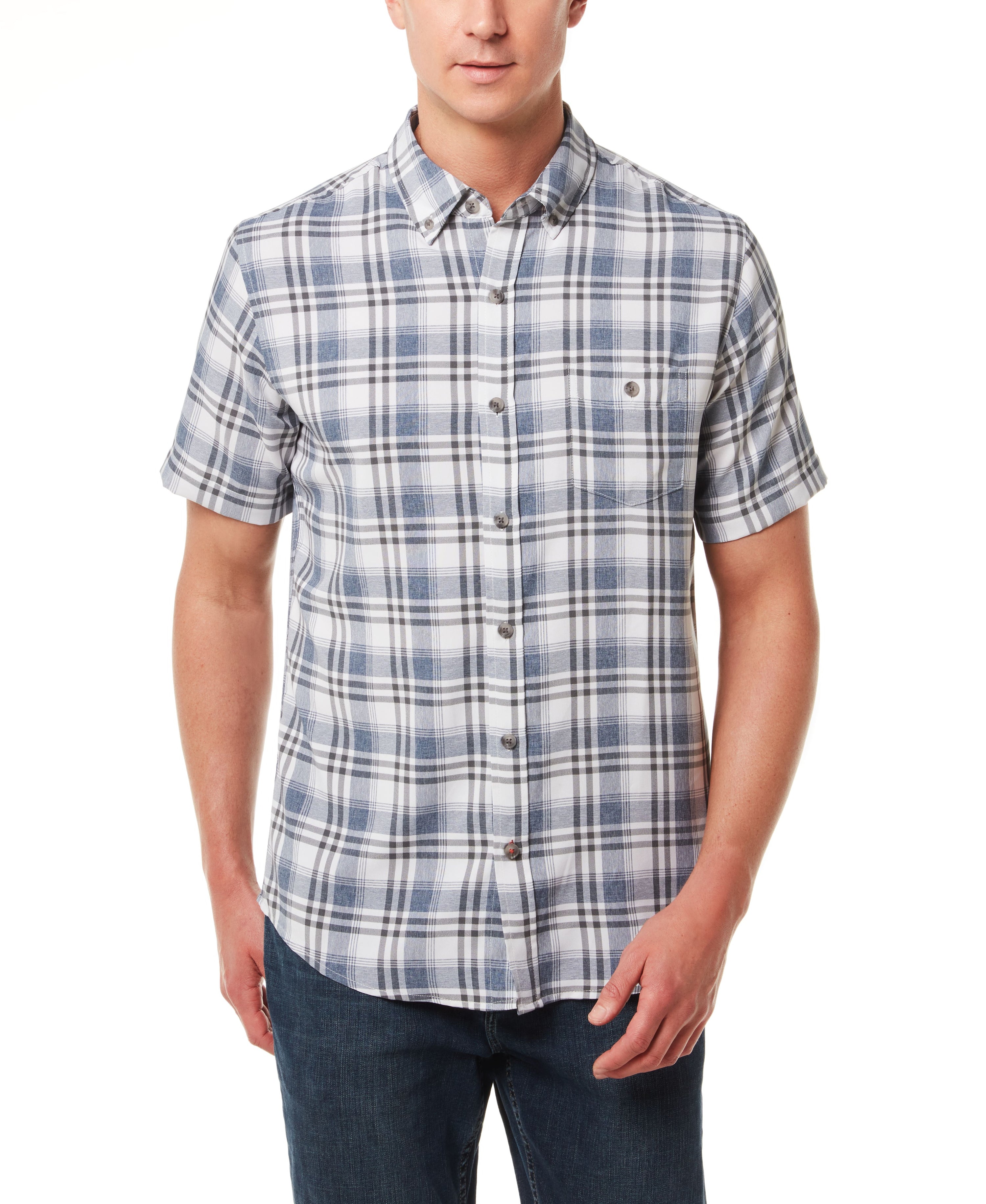 Plaid Performance Shirt in White