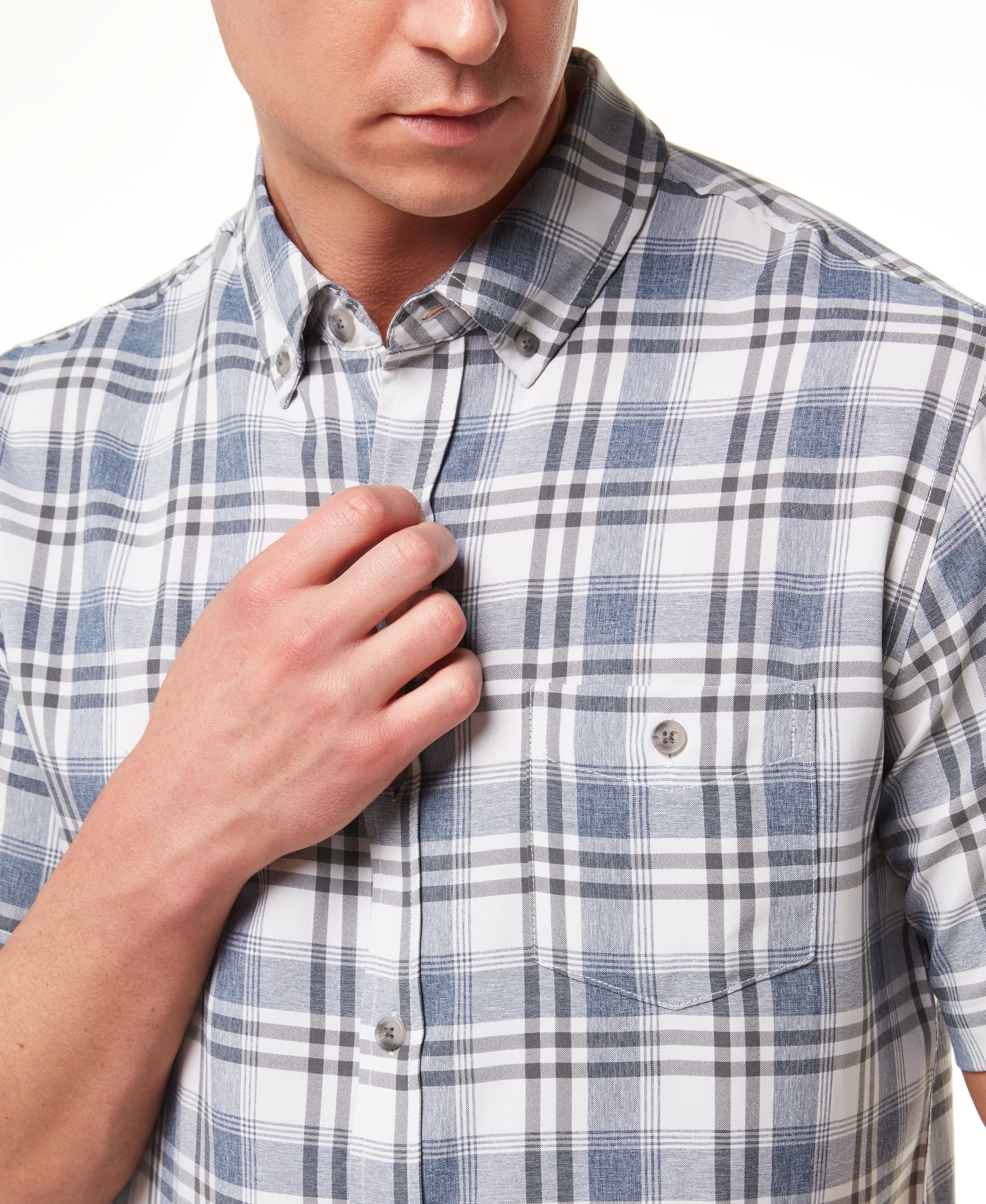 Plaid Performance Shirt In White