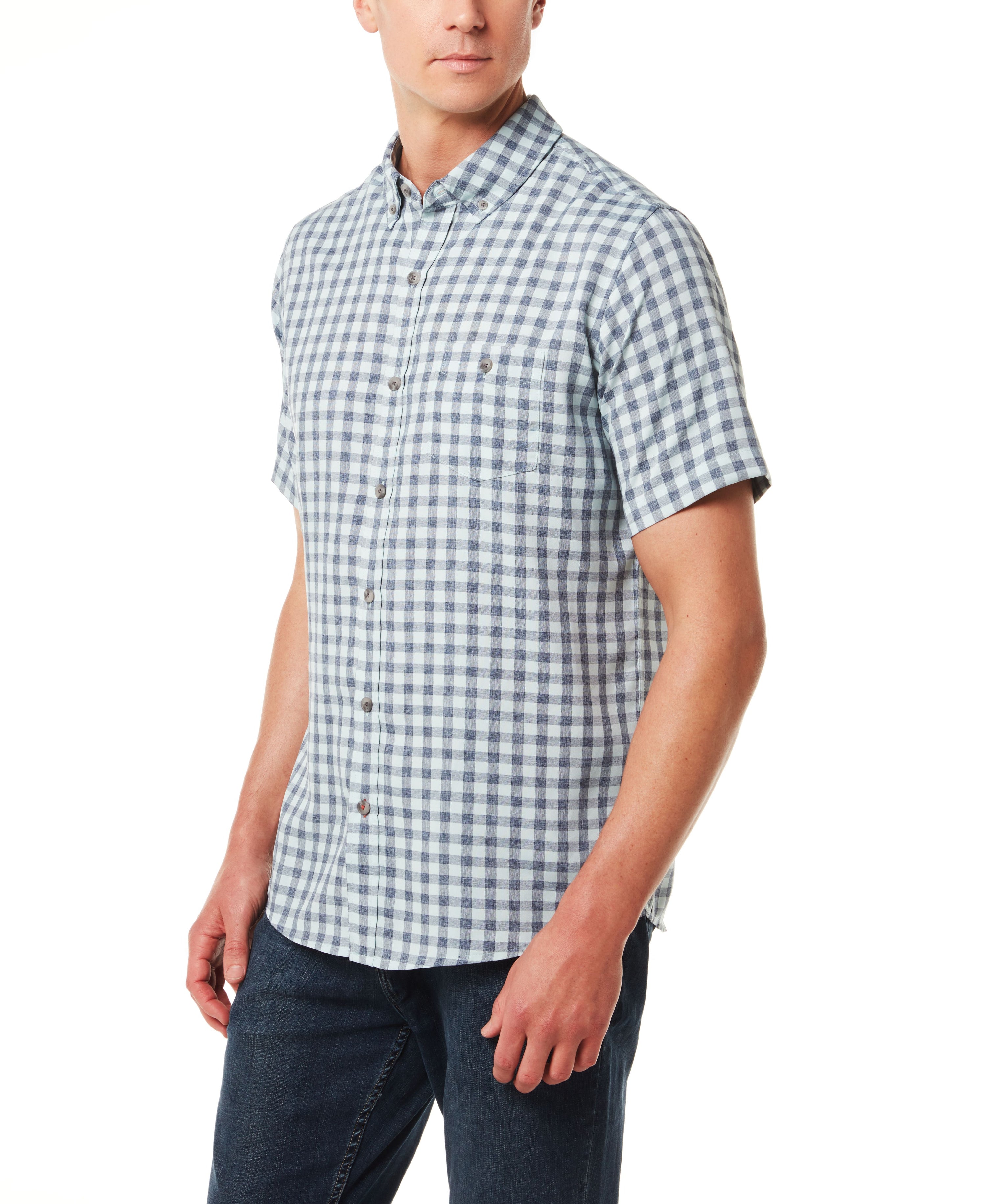 Plaid Performance Shirt in Sterling Blue Check