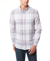 End On End Plaid Shirt In White