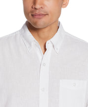 Long Sleeve Linen Cotton Shirt in Bright White