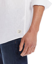 Long Sleeve Linen Cotton Shirt in Bright White