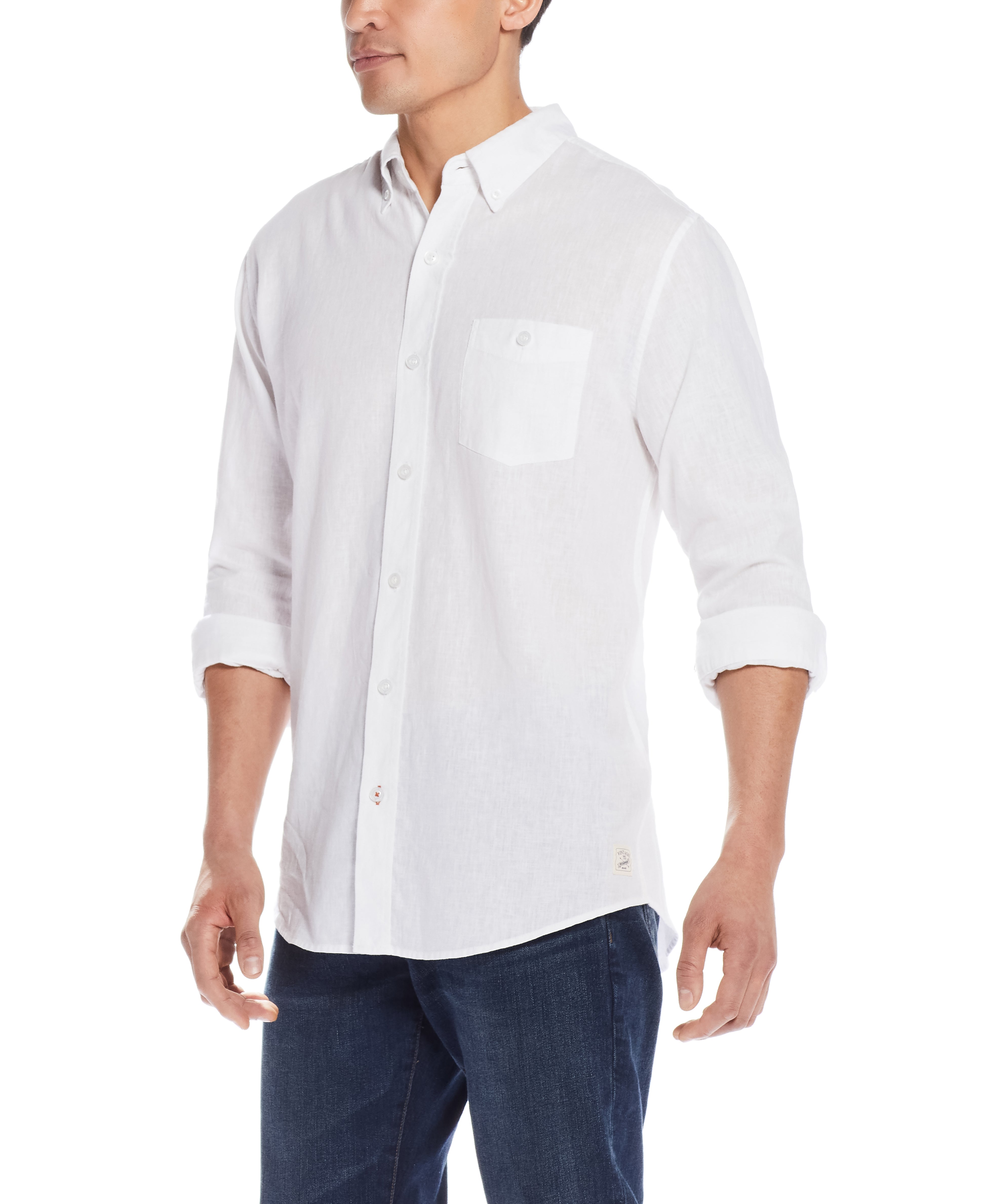 Long Sleeve Linen Cotton Shirt in Bright White