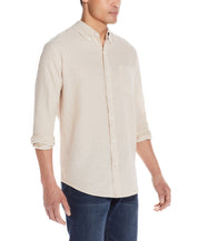 Long Sleeve Linen Cotton Shirt In Nomad