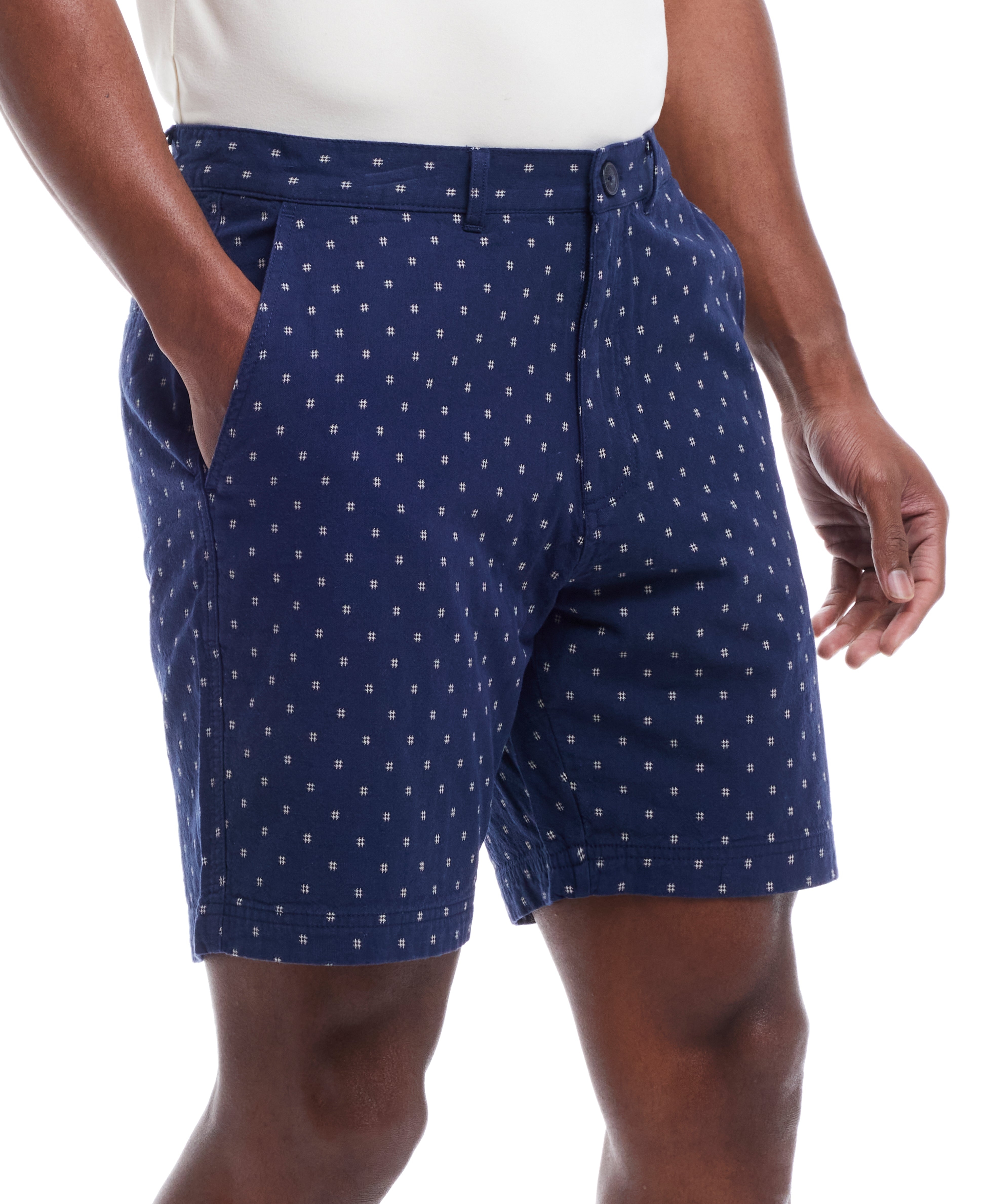 8" Cotton Dobby Short In Navy | Bottoms & Denim | Weatherproof Vintage