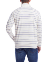 Striped L/S Quarter Zip In Antique White