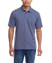 Short Sleeve Jacquard Polo Shirt In Blue