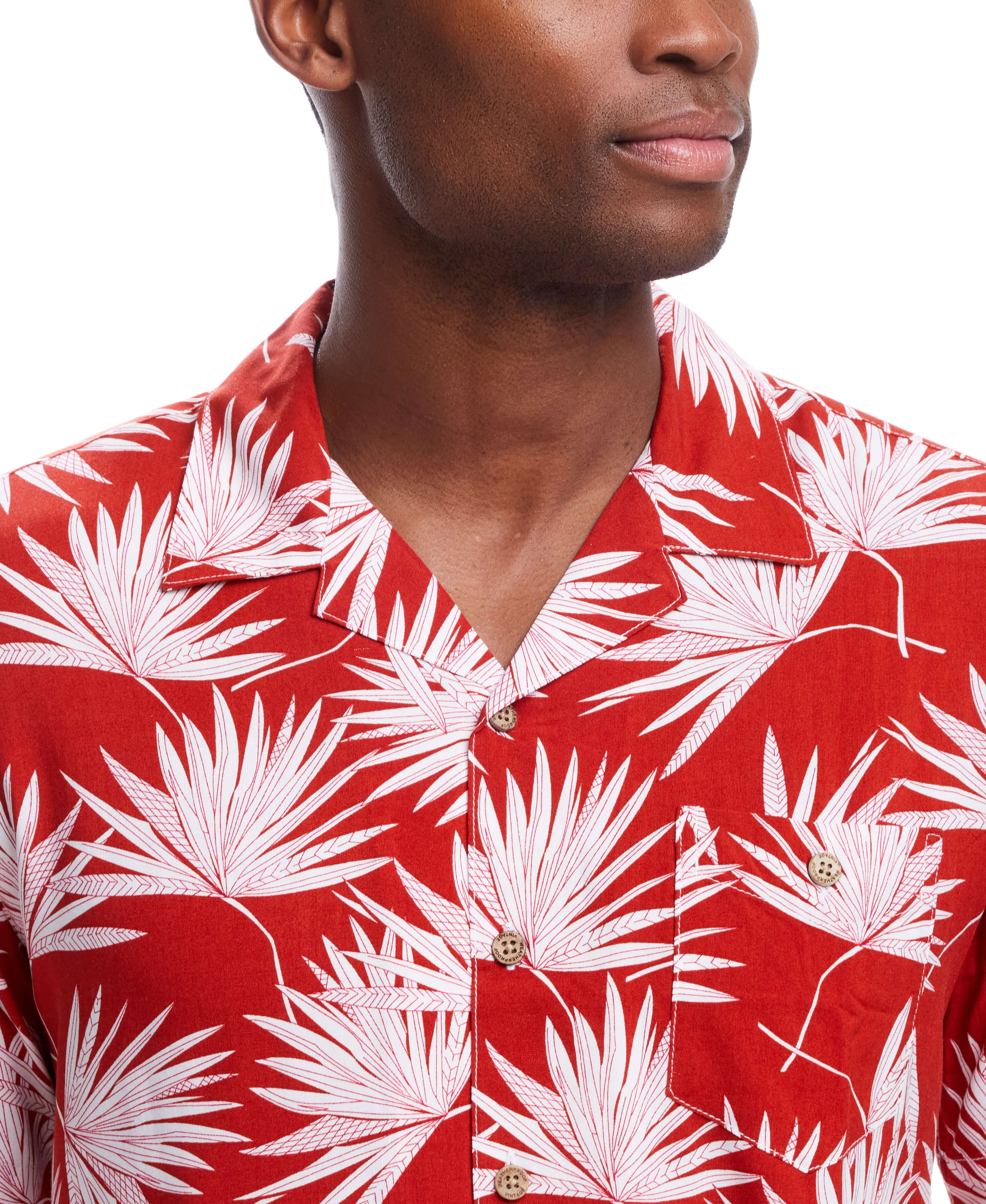 Short Sleeve Rayon Printed Camp Shirt In Tandoori Spice | Woven Shirts | Weatherproof Vintage