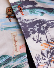 Short Sleeve Rayon Printed Camp Shirt In Pearl