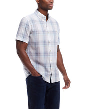 Short Sleeve End-On-End Plaid In Soothing Sea