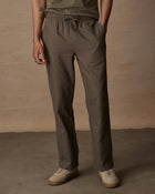 Linen Blend Drawstring Pants in Olive