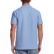 Short Sleeve Honeycomb Pique Polo Shirt in Fjord Blue