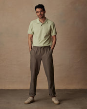 Short Sleeve Honeycomb Pique Polo Shirt in Light Green