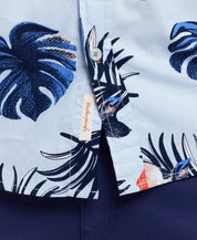 Short Sleeve Cotton Poplin Shirt in Sargasso Sea