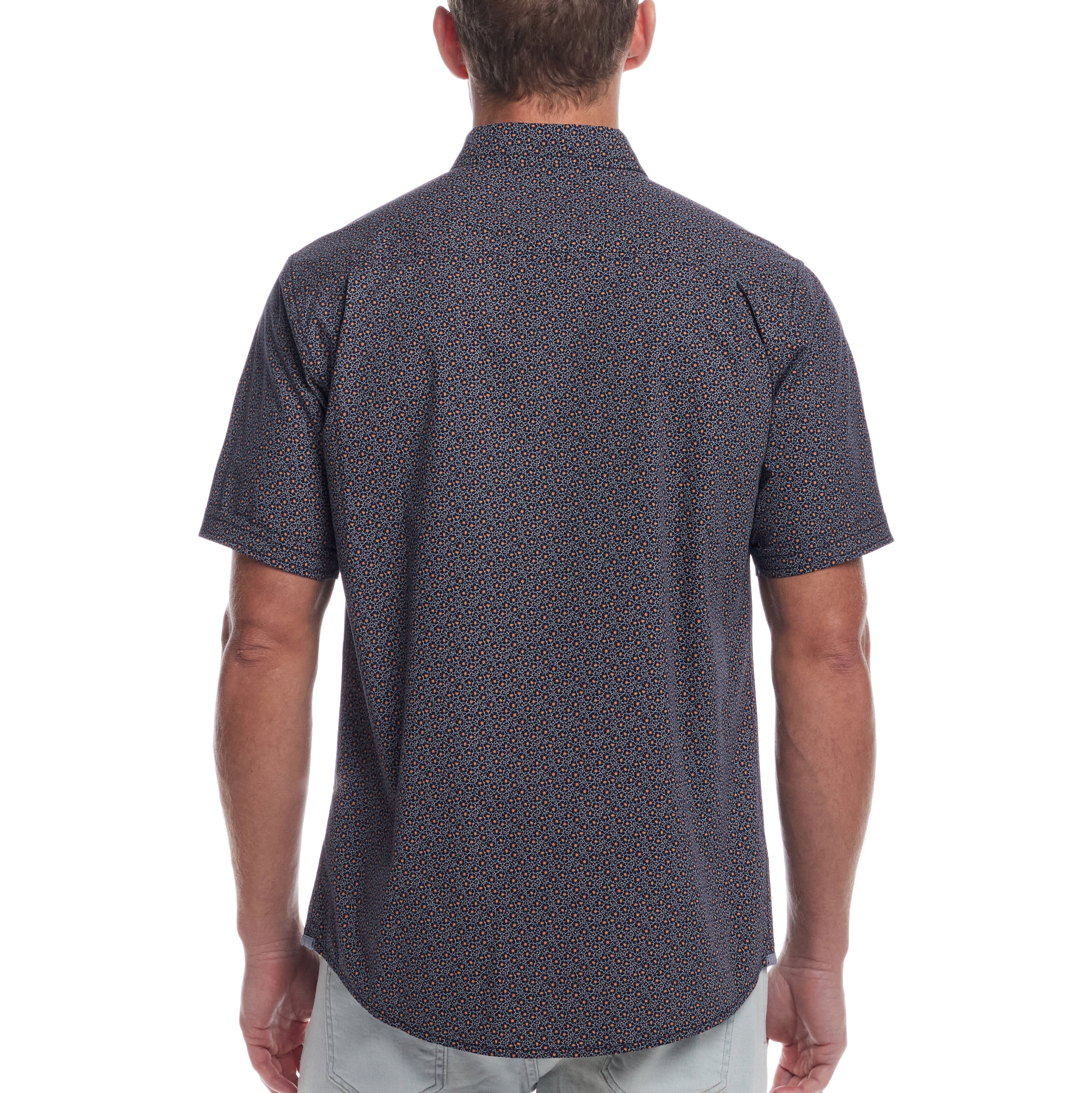 Short Sleeve Cotton Poplin Shirt in Dress Blues