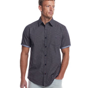 Short Sleeve Cotton Poplin Shirt in Dress Blues