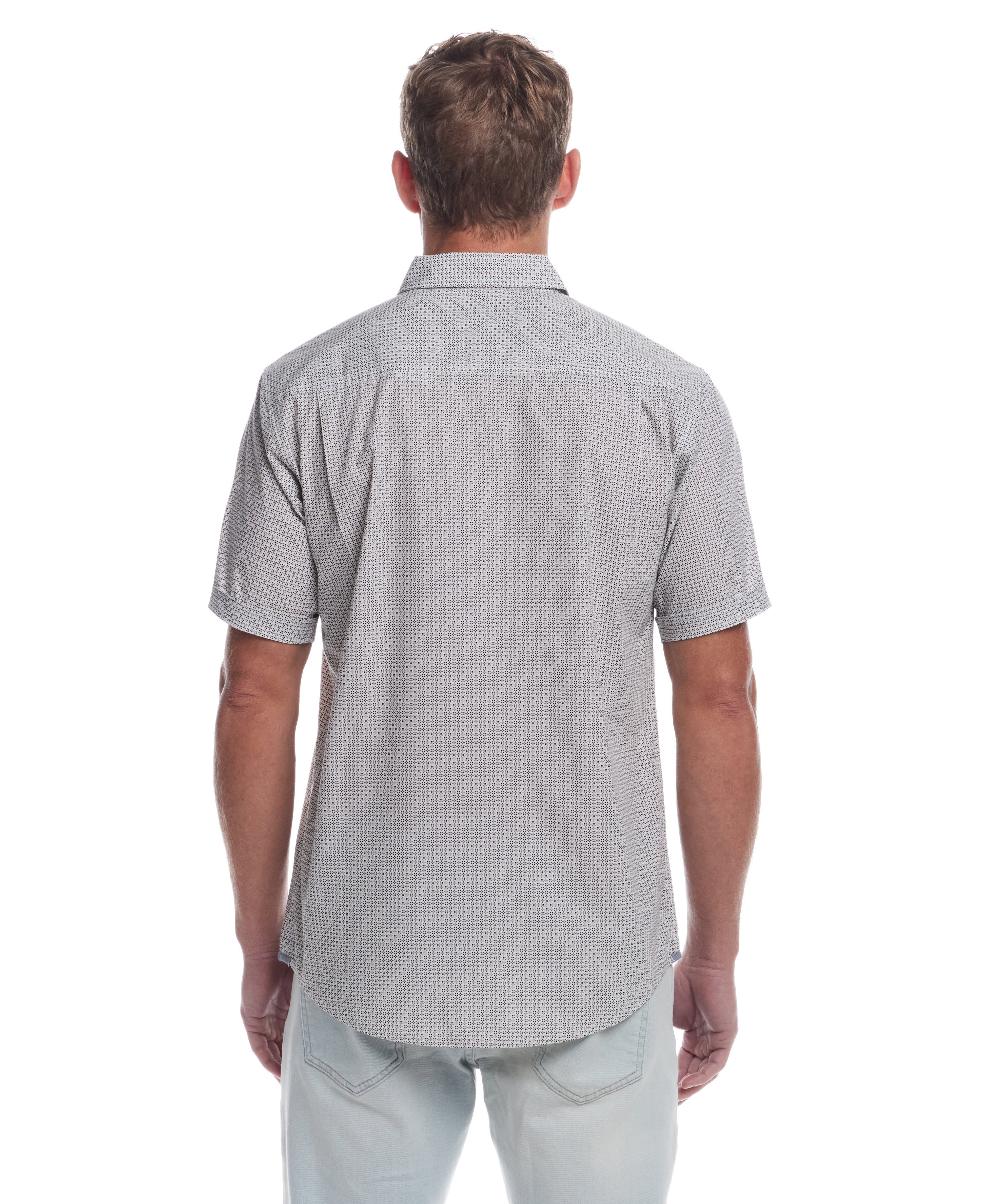 Short Sleeve Cotton Poplin Shirt in Pecan Pie