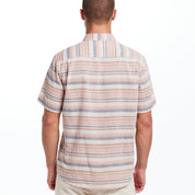 Short Sleeve "Faux Linen" Cotton Shirt in Blush
